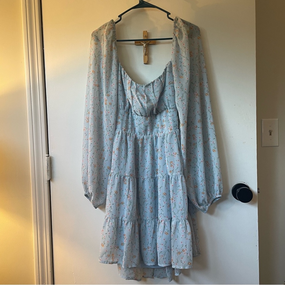 Altar’d State Floral Blue Dress NWT